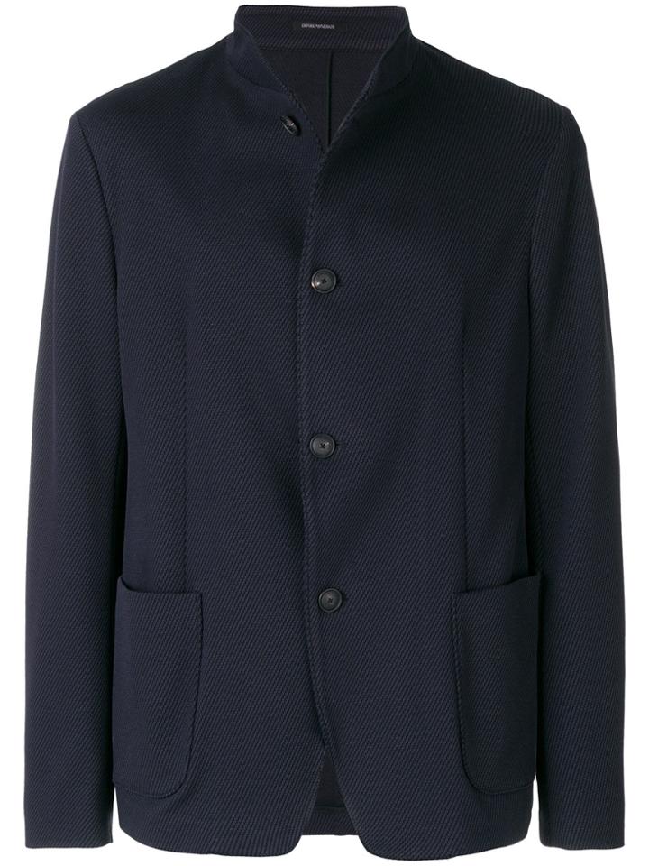 Emporio Armani Casual Buttoned Jacket - Blue