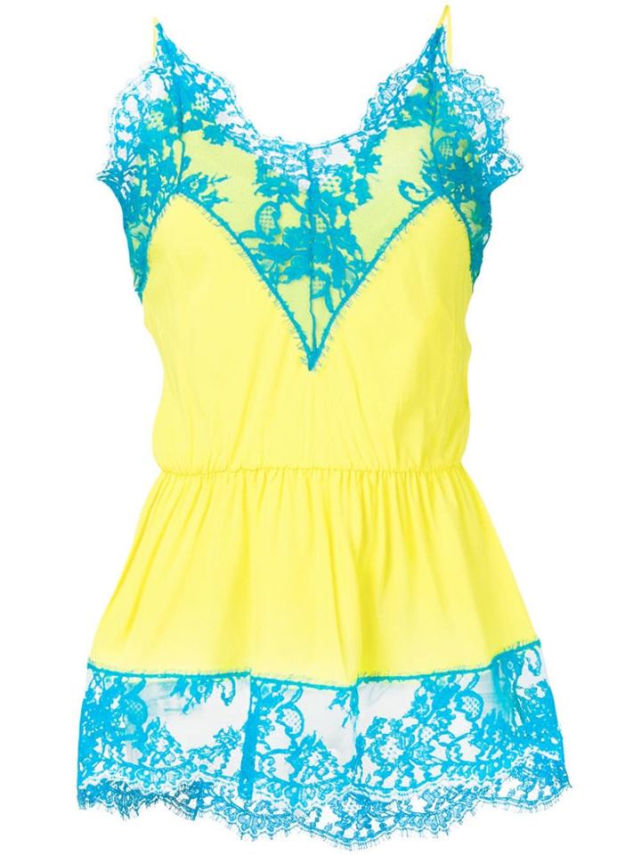 Msgm Lace Trim Slip Vest - Yellow