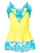 Msgm Lace Trim Slip Vest - Yellow