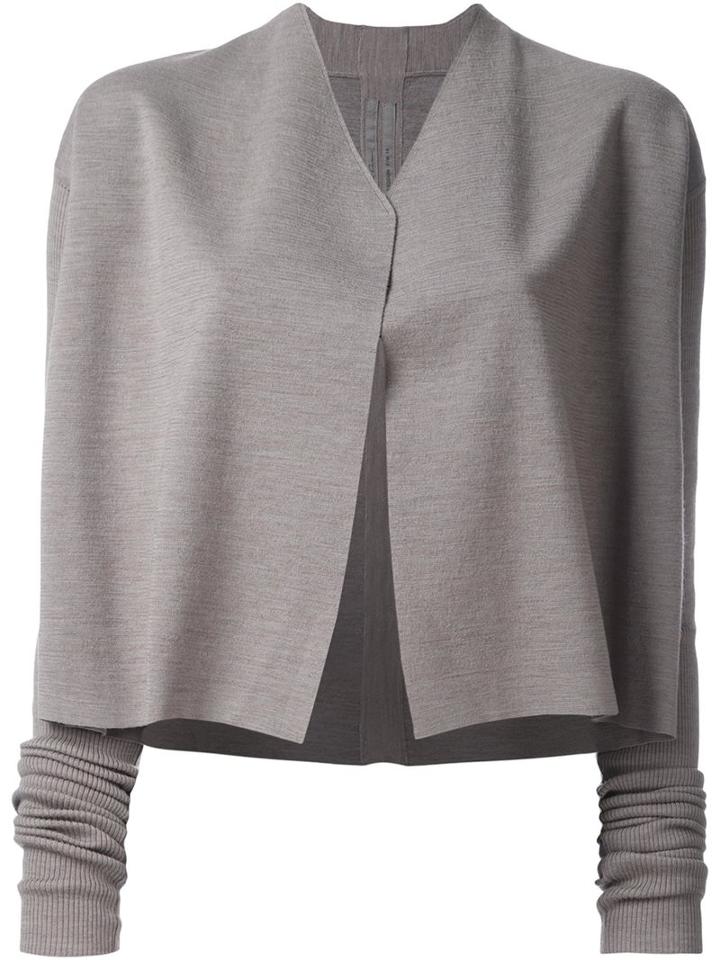 Rick Owens V-neck Cardigan, Women's, Size: Small, Grey, Virgin Wool
