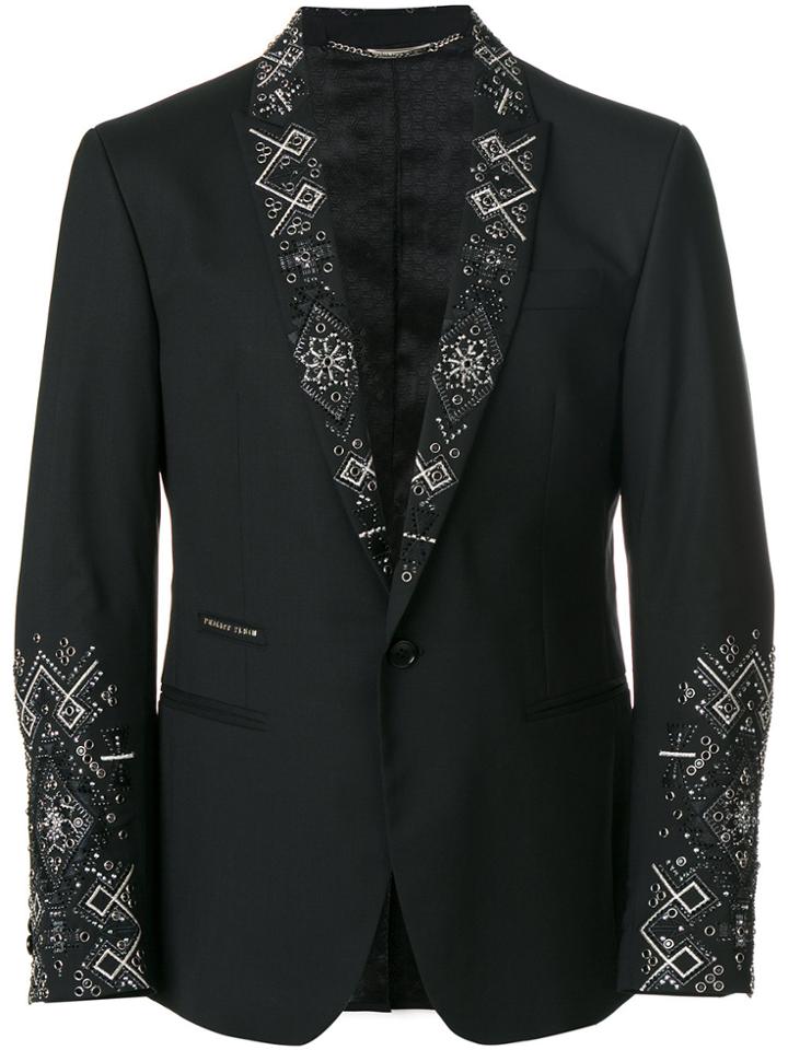 Philipp Plein Embellished Blazer - Black