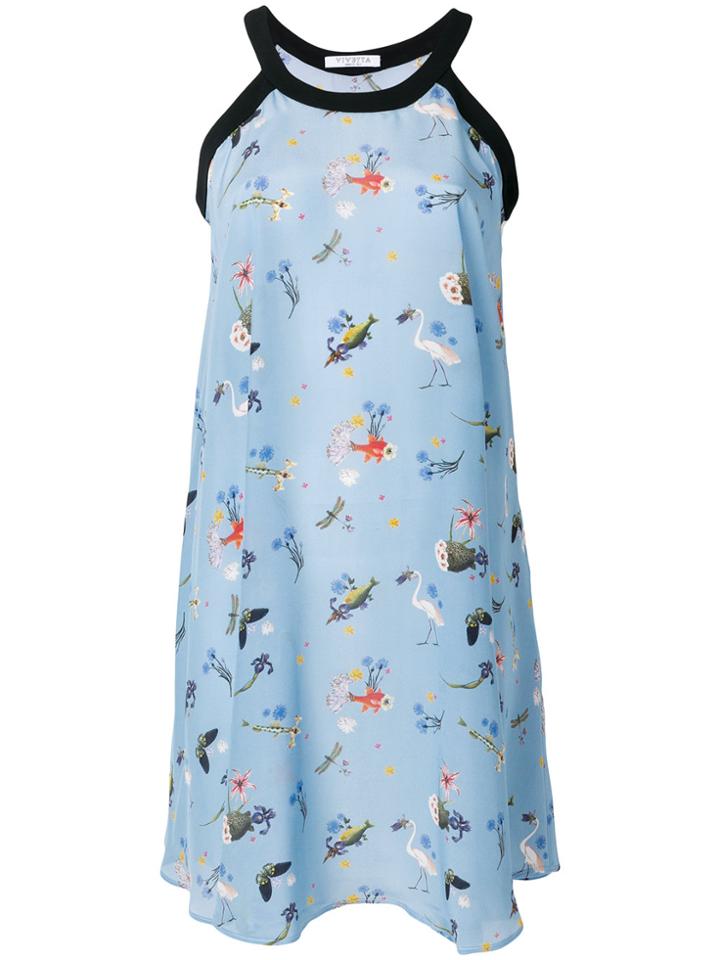 Vivetta Floral Print Swing Dress - Blue