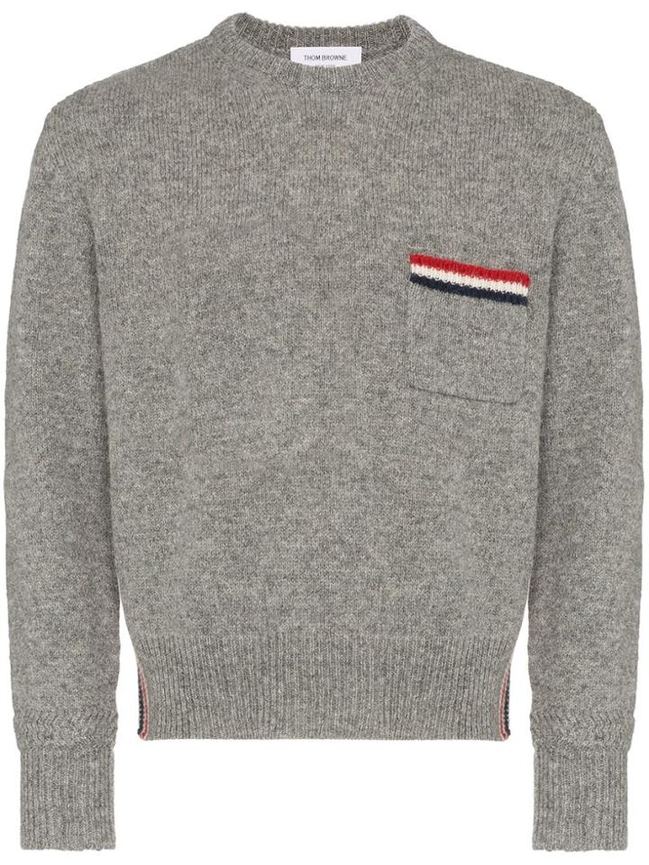 Thom Browne Stripe-detail Jumper - Grey