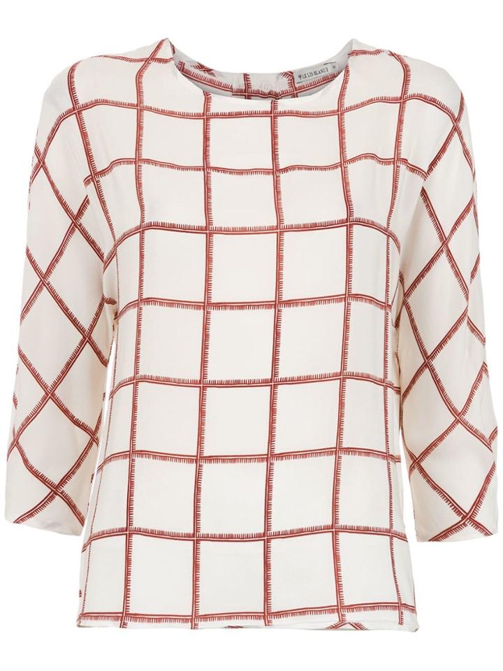 Le Lis Blanc Blusa Aline Xadrez Rice - White