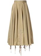 G.v.g.v. Lace-up Hem Skirt, Women's, Size: 34, Green, Cotton/nylon