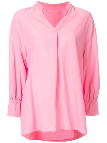 Kuho V-neck Blouse - X Pink