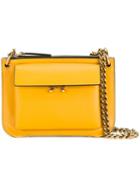 Marni Pocket Crossbody Bag, Women's, Yellow/orange, Calf Leather