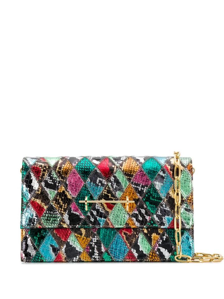 M2malletier Diamond Snakeskin Shoulder Bag - Green