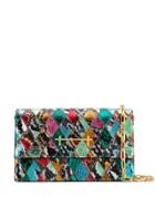 M2malletier Diamond Snakeskin Shoulder Bag - Green