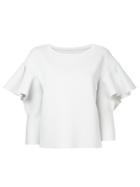 Le Ciel Bleu Frill-trim T-shirt - Grey