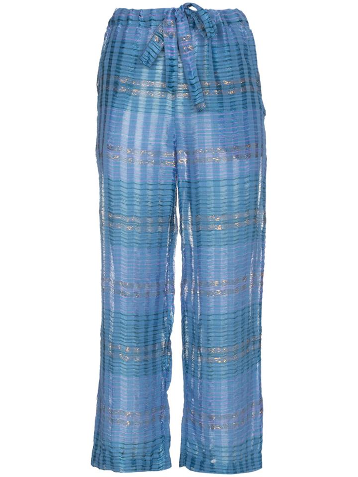 A Peace Treaty Arima Cropped Trousers - Blue