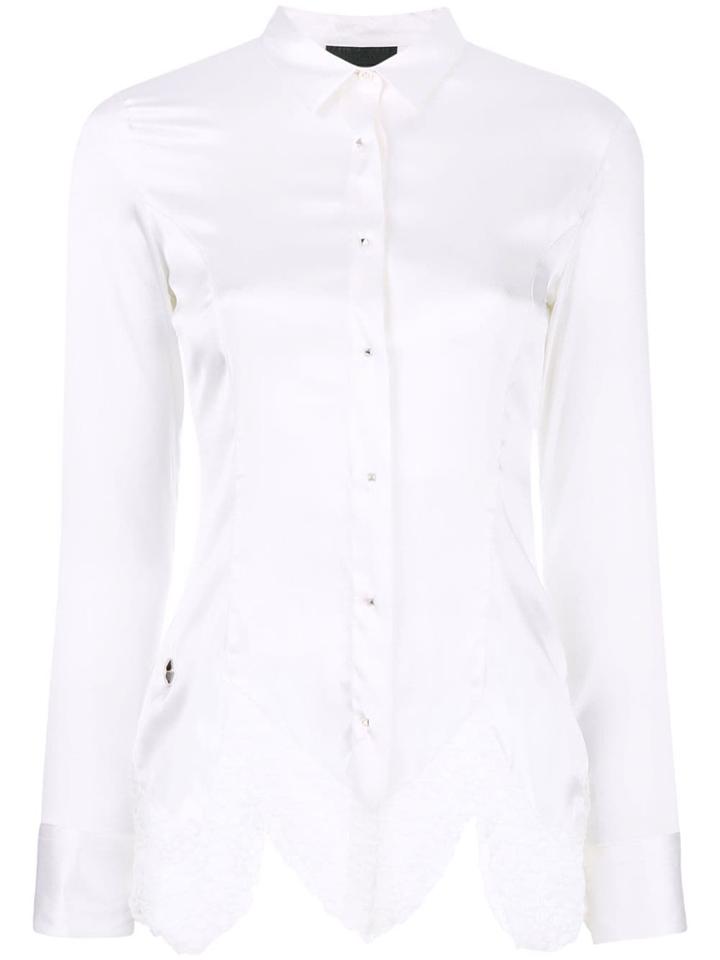 Philipp Plein Lace Trim Shirt - White
