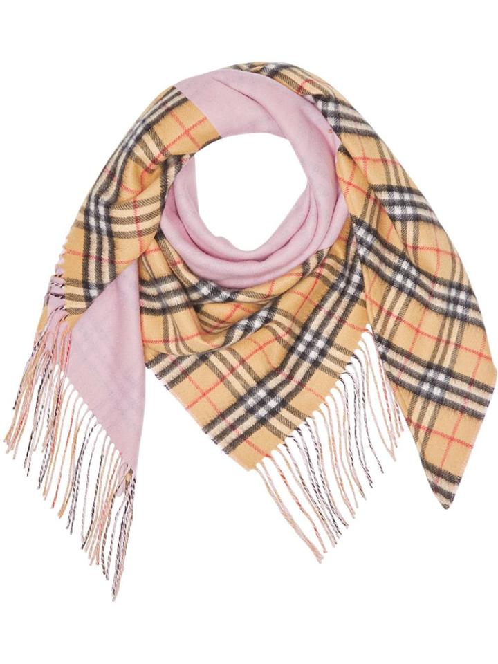 Burberry The Burberry Bandana In Vintage Check Cashmere - Pink