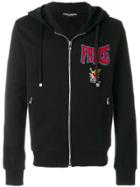 Dolce & Gabbana Royal Prince Patch Zip Hoodie - Black