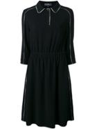 Salvatore Ferragamo Contrast Piping Dress - Black