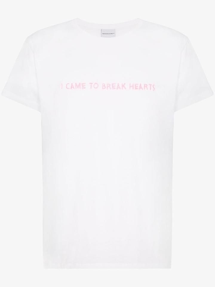 Nasaseasons I Came To Embroidered Cotton T-shirt - White
