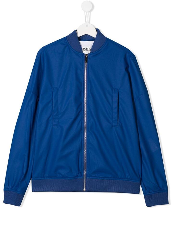 Karl Lagerfeld Kids Logo Bomber Jacket - Blue