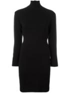 Gianfranco Ferre Vintage Fitted Turtleneck Knit Dress, Women's, Size: 38, Black
