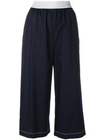 I'm Isola Marras Cropped Wide Leg Trousers - Blue