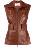 Acne Studios Zip-up Leather Waistcoat - Brown