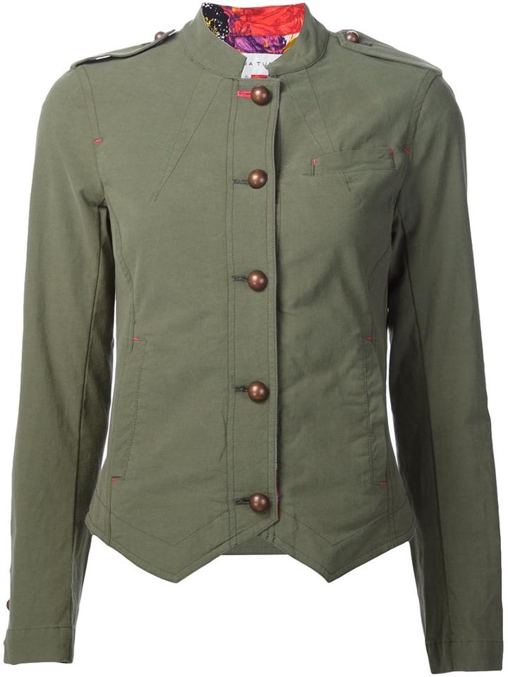 Trina Turk Fitted Military Jacket
