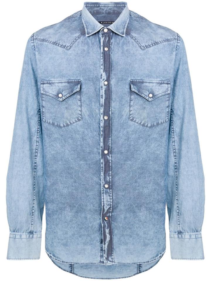 Jacob Cohen Faded Effect Denim Shirt - Blue