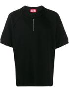 Diesel Red Tag Half-zip T-shirt - Black