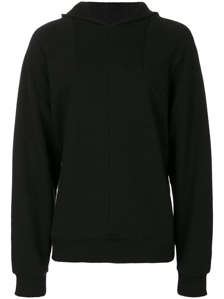 D.gnak Geometric Panelled Hoodie - Black