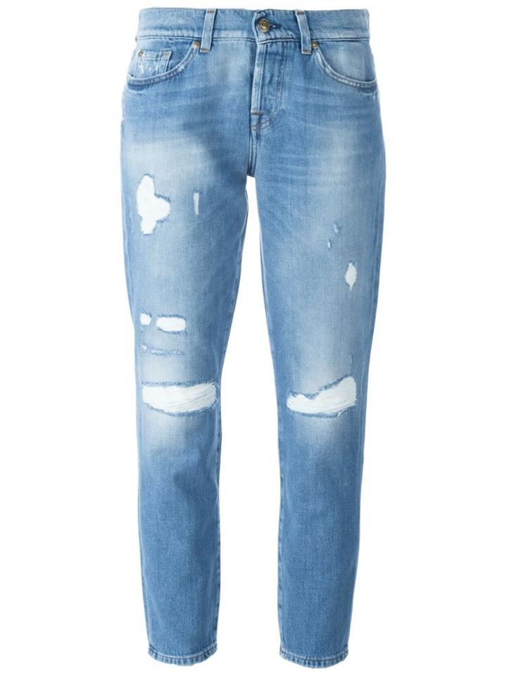 7 For All Mankind Distressed Josie Jeans, Women's, Size: 26, Blue, Cotton