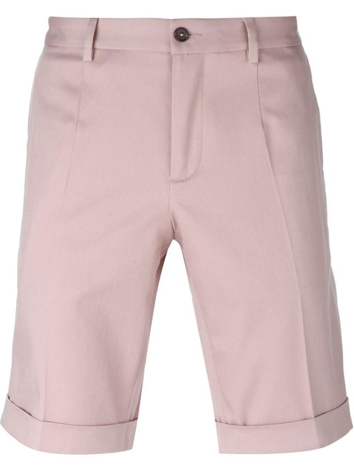 Dolce & Gabbana - Tailored Shorts - Men - Cotton/spandex/elastane - 48, Pink/purple, Cotton/spandex/elastane