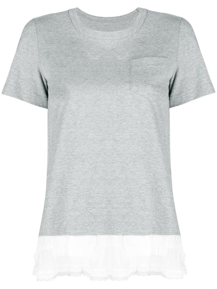 Sacai Ruffled T-shirt - Grey