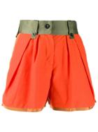 Sacai Contrast Waistband Shorts - Orange