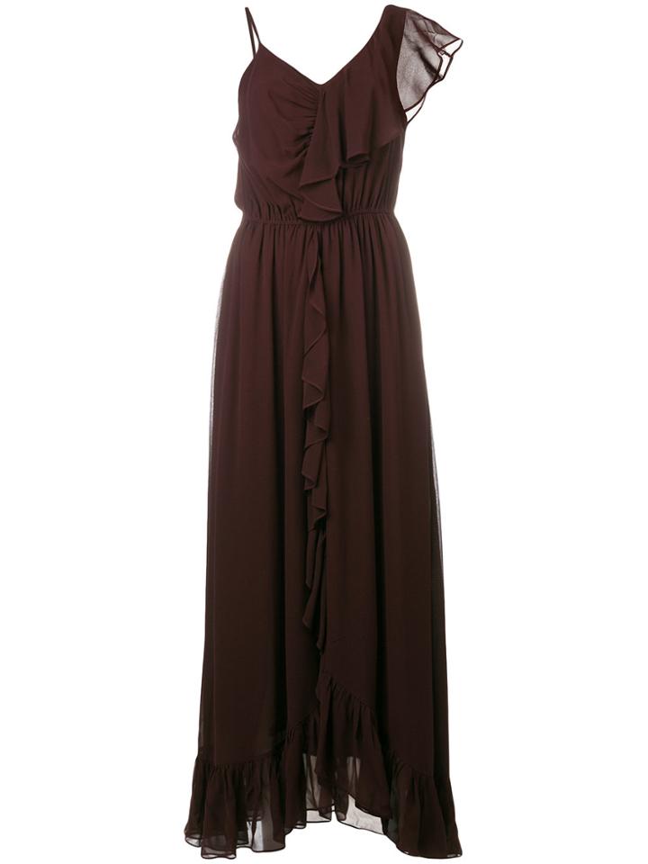 Mes Demoiselles Frill Trim Maxi Dress - Pink & Purple