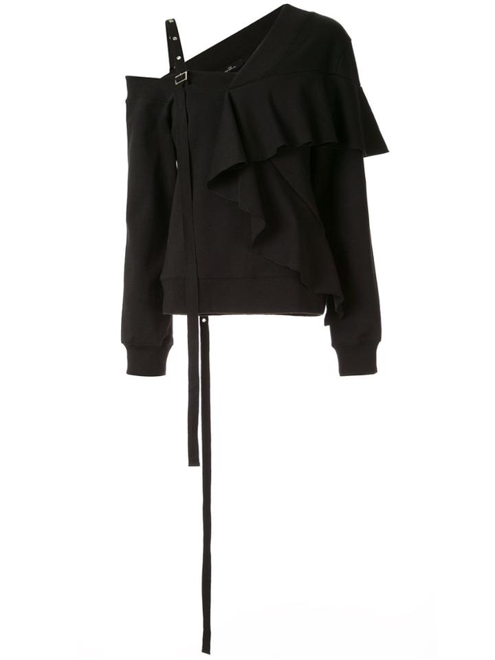 J Koo Asymmetric Long-sleeved Top - Black