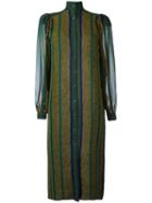Jean Louis Scherrer Pre-owned Striped Shirt Dress - Green