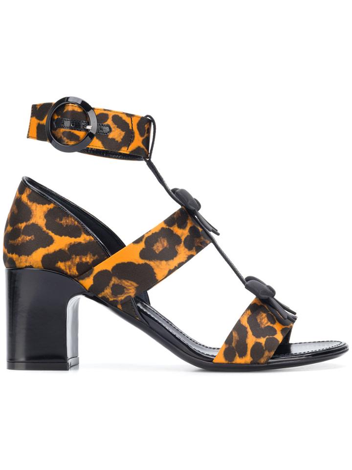 Fabrizio Viti Leopard Print Sandals - Black