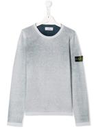 Stone Island Junior Logo Layered Sweatshirt - White