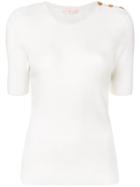 Tory Burch Taylor Short Sleeve Sweater - White