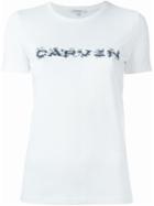 Carven Floral Logo Print T-shirt, Women's, Size: L, White, Cotton