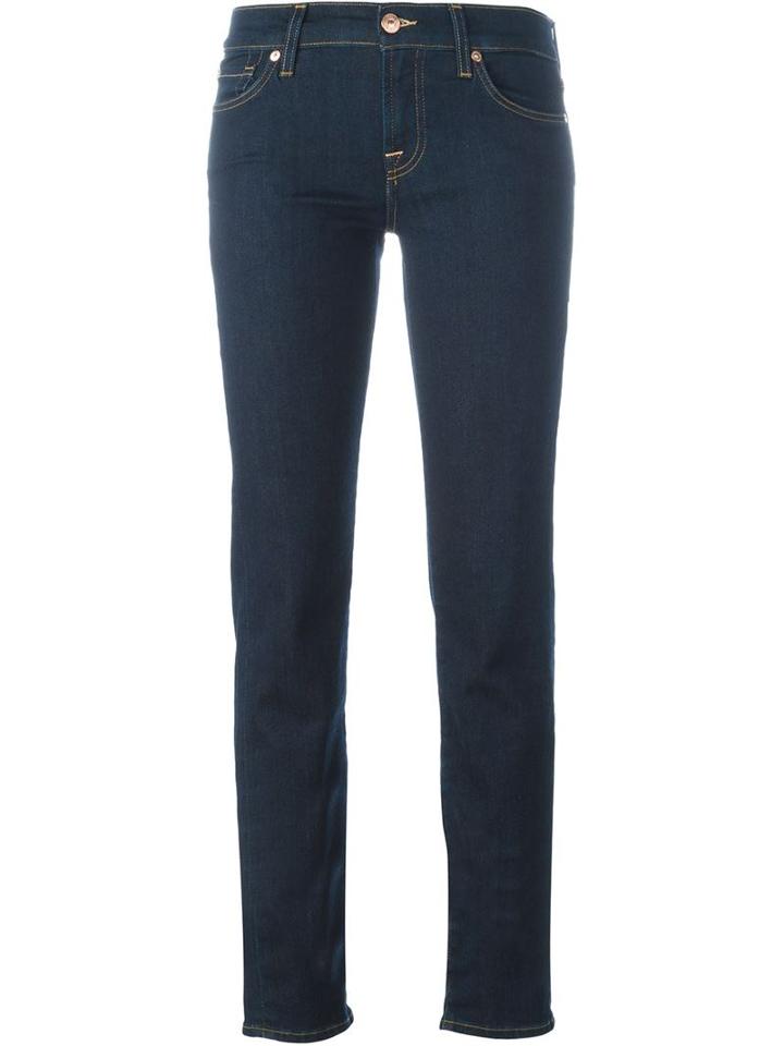 7 For All Mankind Straight Jeans, Women's, Size: 25, Blue, Cotton/polyester/spandex/elastane