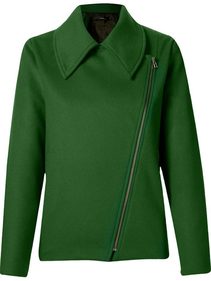 Andrea Marques Side Zip Fastening Jacket, Women's, Size: 38, Green, Cotton/spandex/elastane