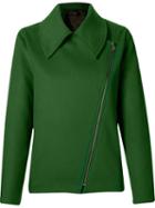 Andrea Marques Side Zip Fastening Jacket, Women's, Size: 38, Green, Cotton/spandex/elastane