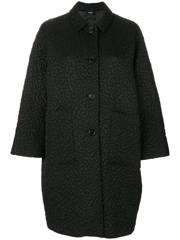 Aspesi Textured Oversized Coat - Black