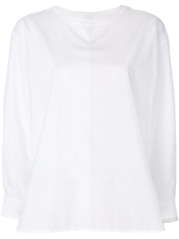 Hache Oversized Long-sleeved Top - White