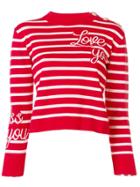 Red Valentino Love You Striped Jumper