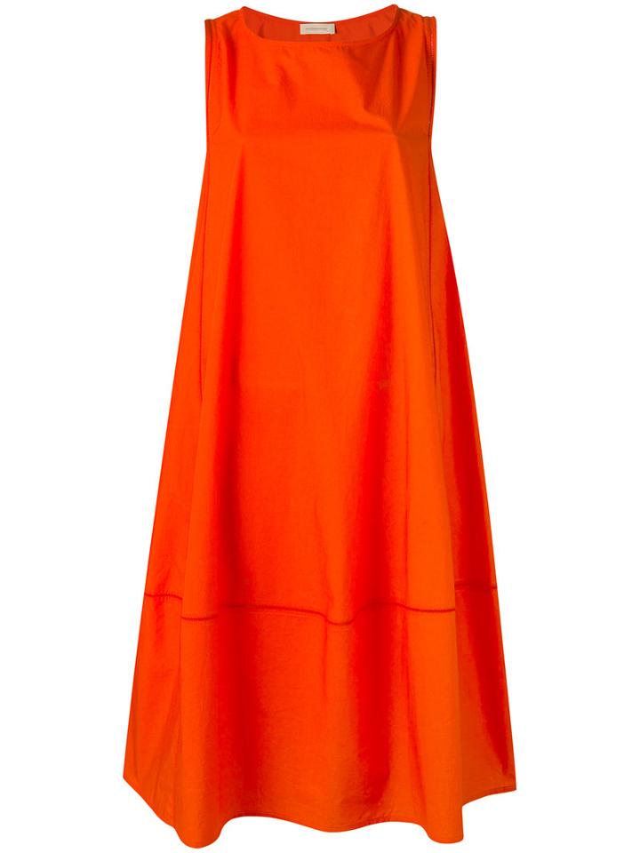Wunderkind - Flared Dress - Women - Cotton - 38, Yellow/orange, Cotton
