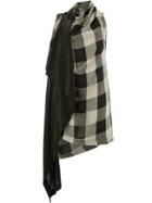 Masnada Checked Draped Sleeveless Dress - Black
