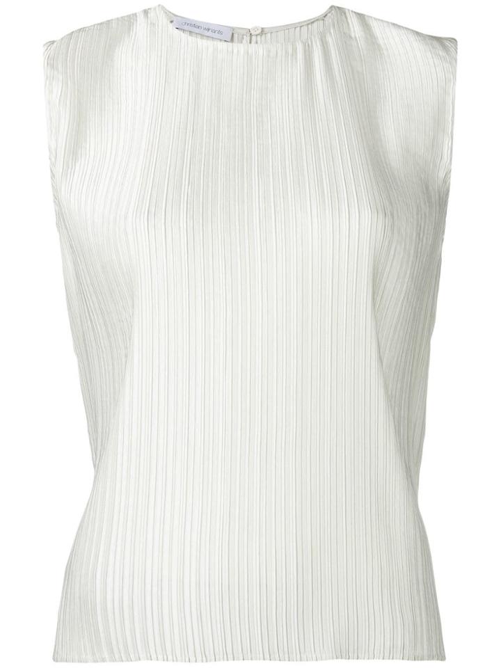 Christian Wijnants Sleeveless Pleated Top - White