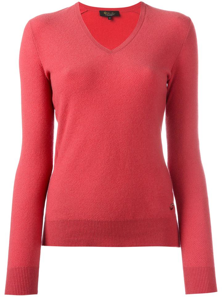 Loro Piana V-neck Jumper, Women's, Size: 38, Pink/purple, Cashmere