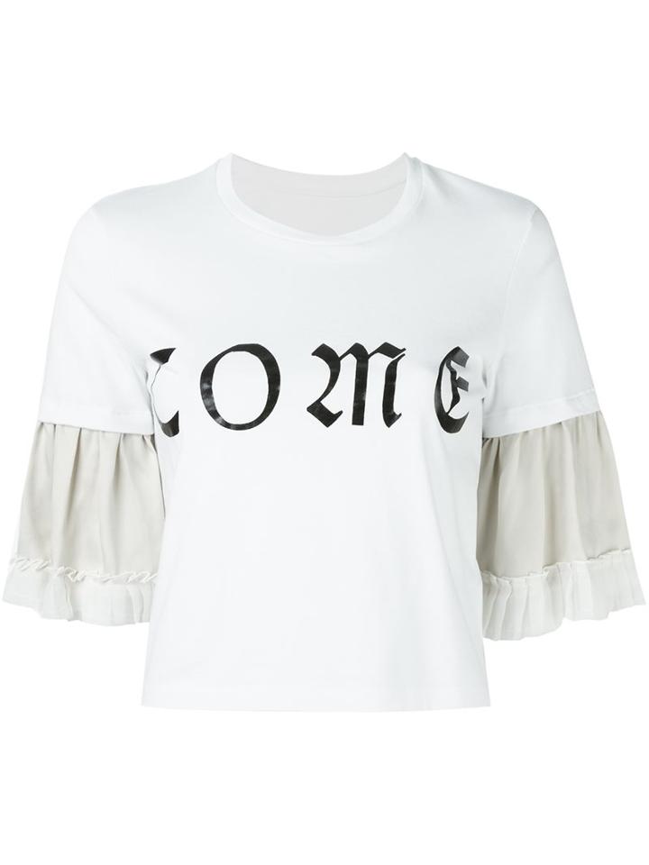 Mm6 Maison Margiela Ruffled Sleeve T-shirt
